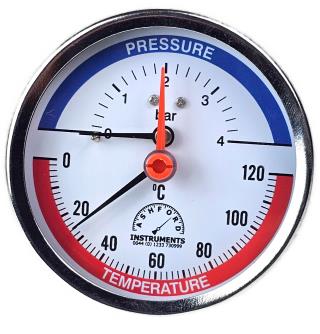 80mm Combined Pressure & Temperature Gauge