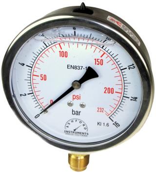 GP Series Pressure Gauge - 100mm & 160mm Stainless Steel Case - Rolled Bezel