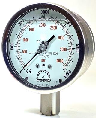 High Pressure Gauge To 60,000 PSI - 100mm & 160mm