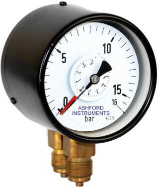 Differential Pressure Gauge - Opposing Bourdon Tube Design - 100mm Diameter,  DP to 60 Bar