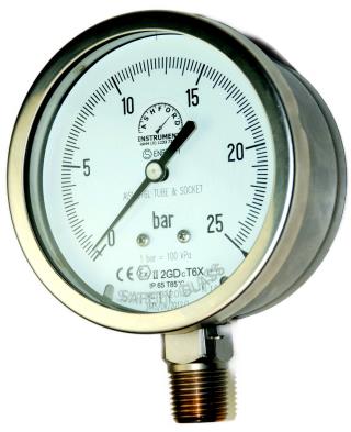 ATEX Pressure Gauge - 63mm, 100mm & 160mm All Stainless Steel