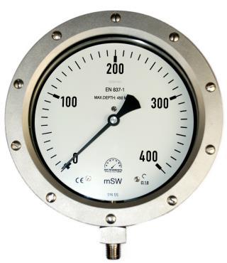 Subsea Pressure Gauge - 160mm Premium Subsea 450m Gauge