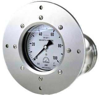 Diaphragm Seal Subsea  Pressure Gauge - 100mm Premium Subsea  900m Gauge